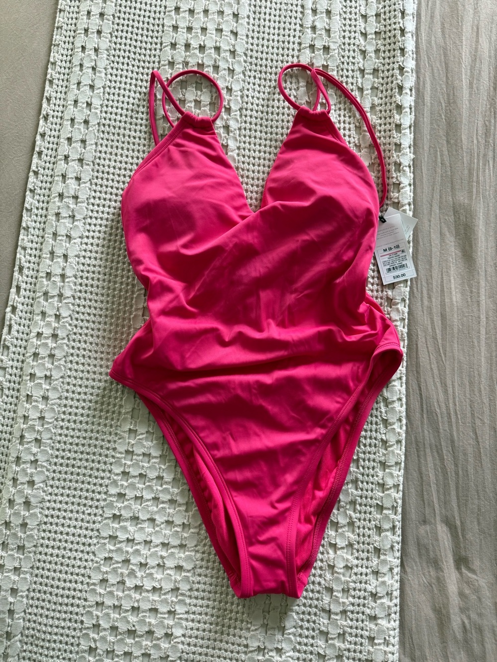 NEW Shade & Shore Hot Pink One-Piece Swimsuit Size M